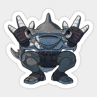 Bludgeon the Mutant Hammerhead Shark Sticker